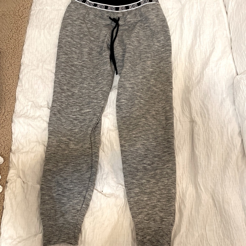 Justice Grey Sweatpants Girls 12 fits XS or S